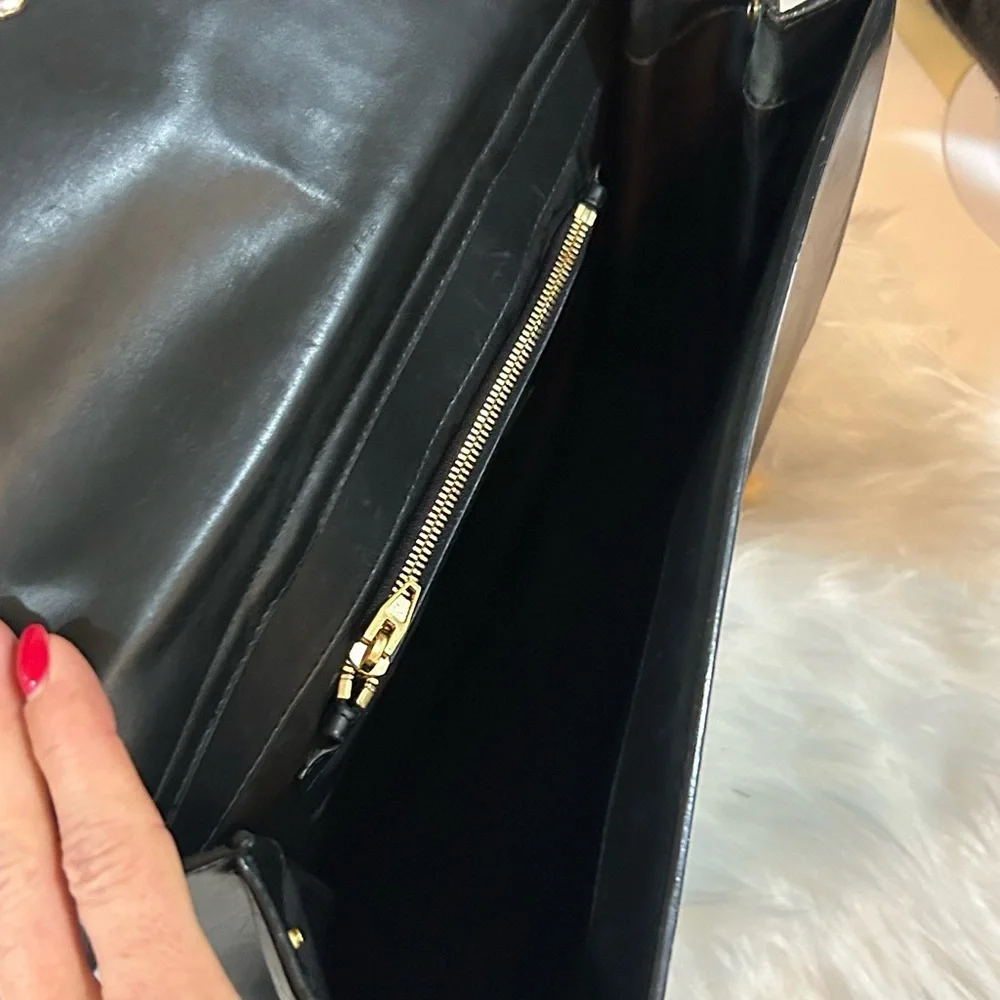 Alexander Wang Black Leather Structured Satchel Top Handle Crossbody Work Bag